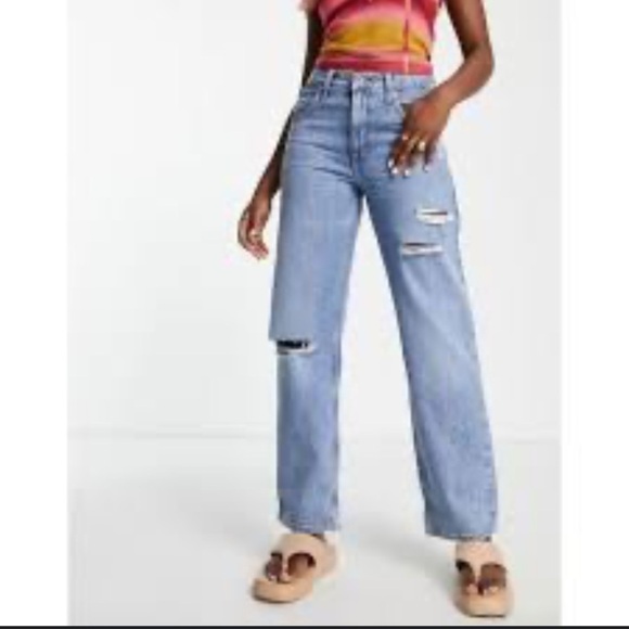 Silver tab Levi’s 94 baggy distressed denim jeans 28  $89 boho casual casual - Picture 2 of 7